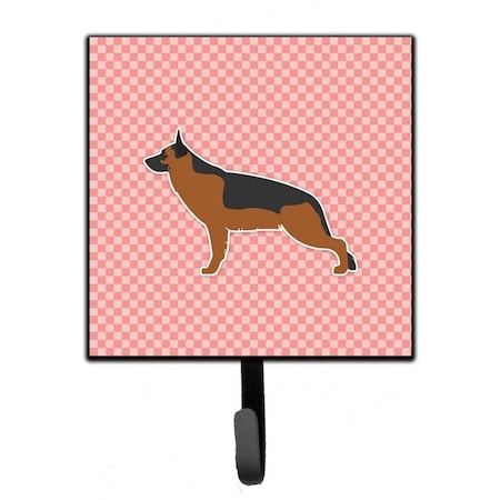 Carolines Treasures German Shepherd Checkerboard Pink Leash or Key Holder BB3624SH4
